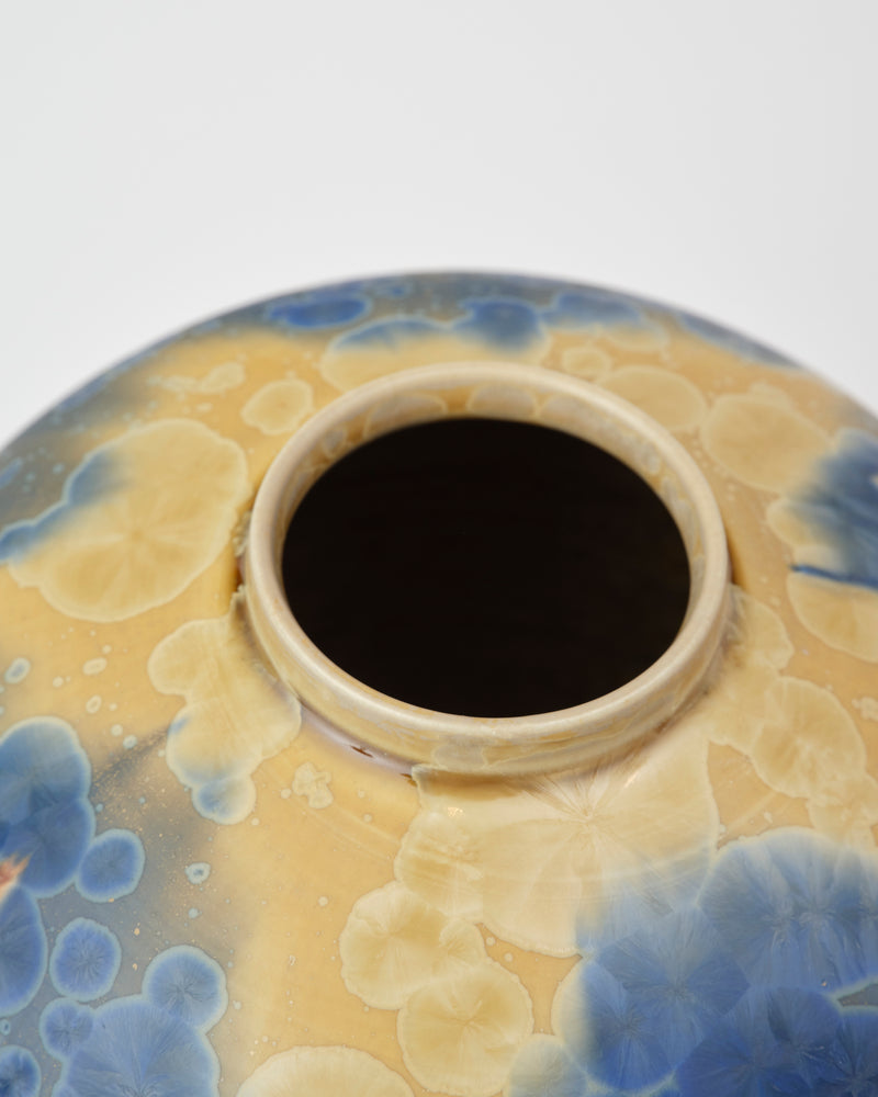 Ted Secombe — Medium Crystalline Glaze Pot, in Sand & Sea