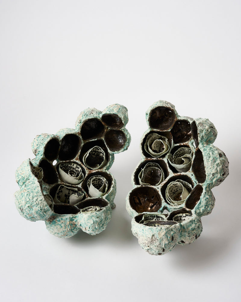 Lilach Mileikowski — 'Nestled in Story' Sculptural Pair, 2024