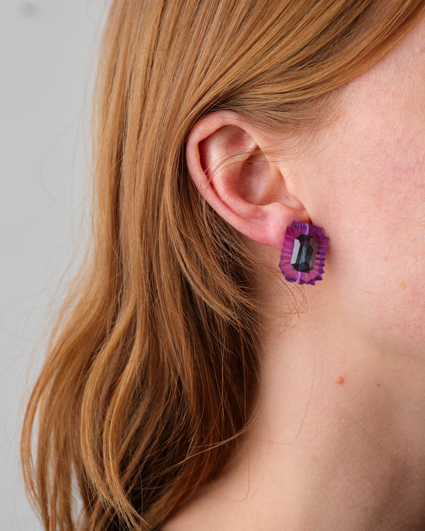 Kath Inglis  — 'Gem Studs - Purple and Teal' Earrings