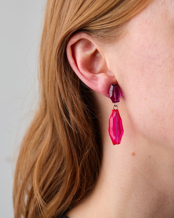 Kath Inglis  — 'Rock Stud - Pink on Pink' Drop Earrings