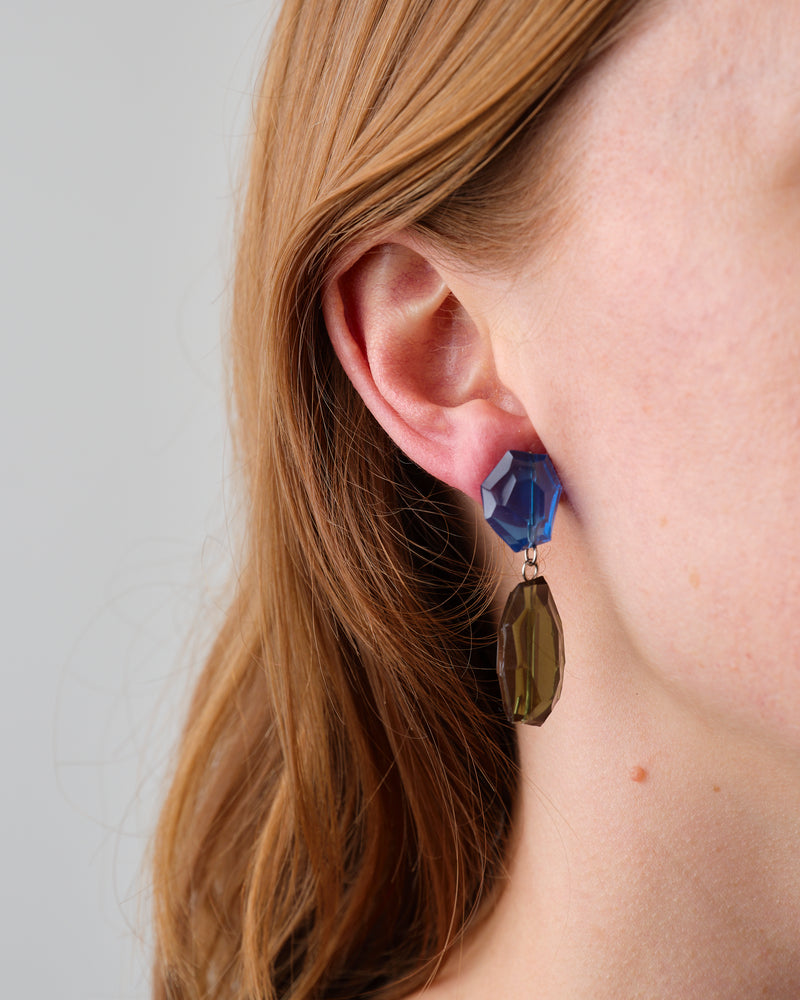 Kath Inglis  — 'Rock Stud - Windex on Green' Drop Earrings