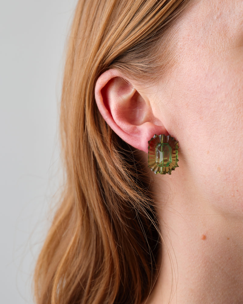 Kath Inglis  — 'Gem Studs - Green and Green' Earrings