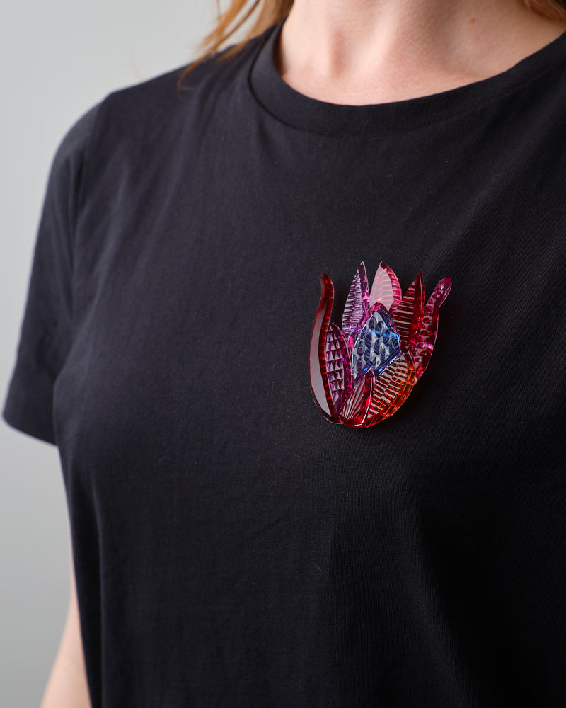 Kath Inglis  — 'Protea - Pink, Red, Purple' Brooch