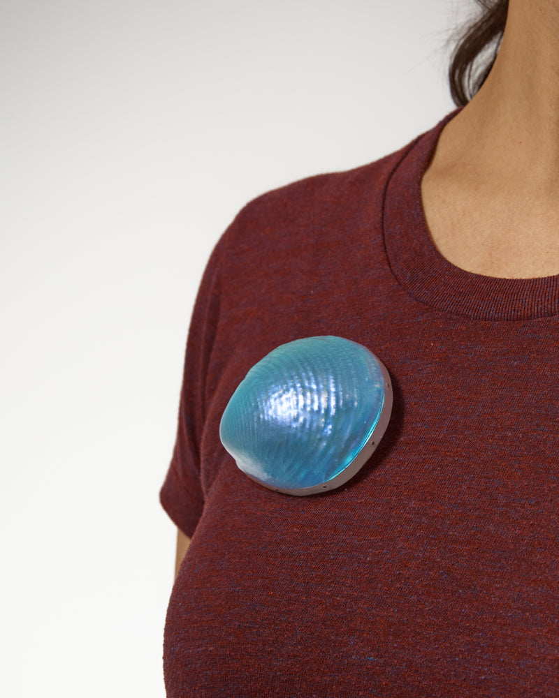 Katherine Hubble — 'Lustre Series' Shell Brooch in Blue