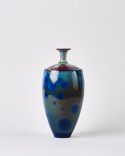 Ted Secombe — Crystalline Glaze Vase, 'Copper and Cobalt'