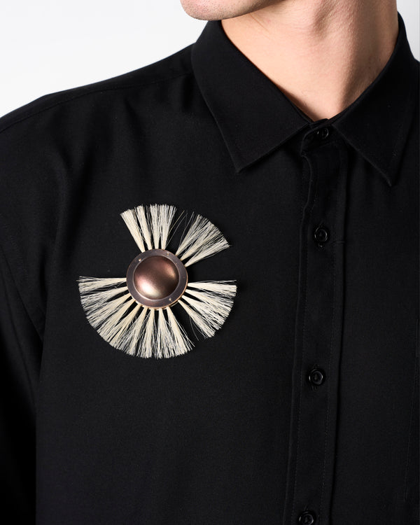 Anke Kindle – 'Kugelscrubber' Small Brooch in White