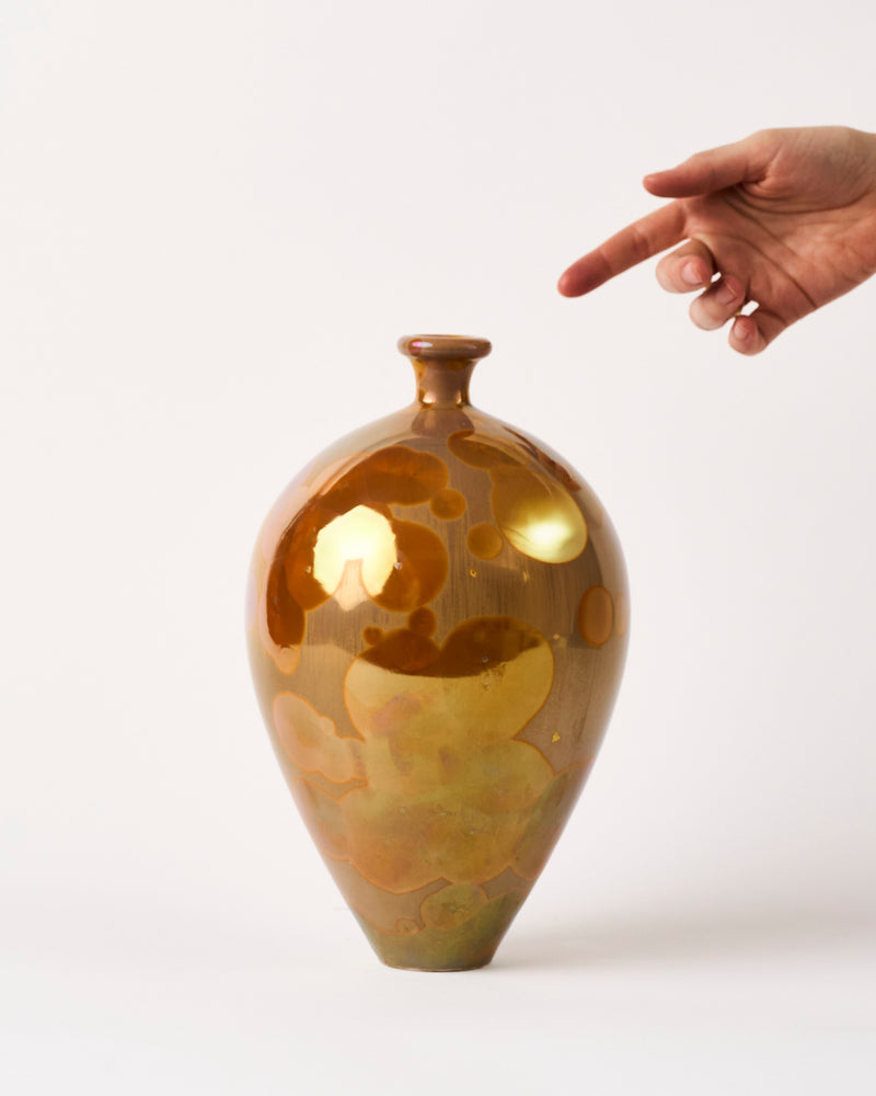 Ted Secombe — Crystalline Glaze Vase, 'Rose Gold'