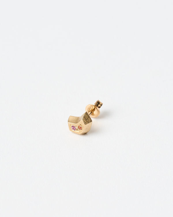 Lauren Trojkovic — 'Crystalline I' Stud in Gold and Sapphire