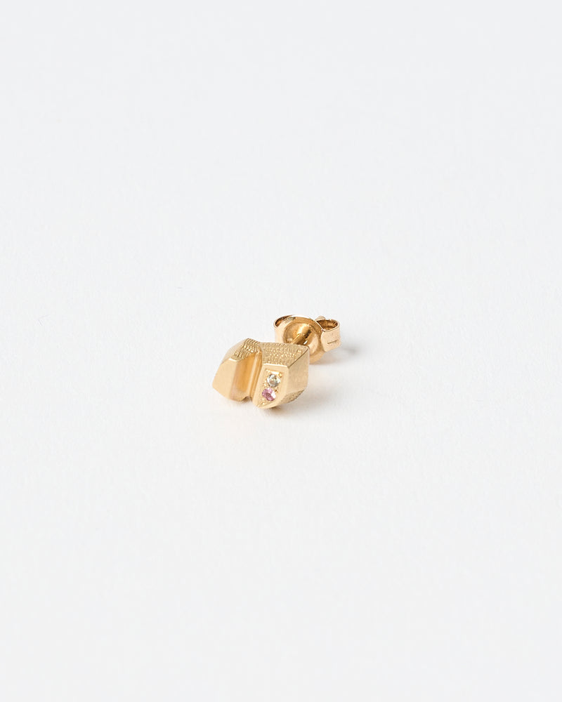 Lauren Trojkovic — 'Crystalline VII' Stud in Gold with Sapphires