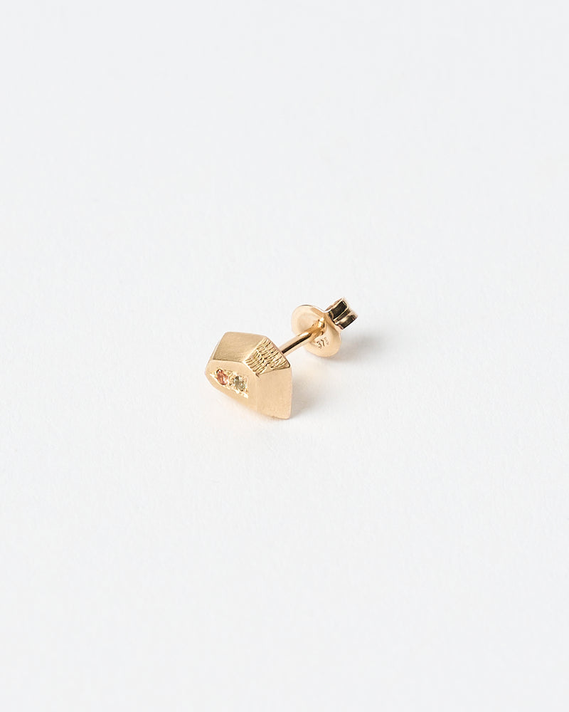 Lauren Trojkovic — 'Crystalline VIII' Stud in Gold with Sapphires