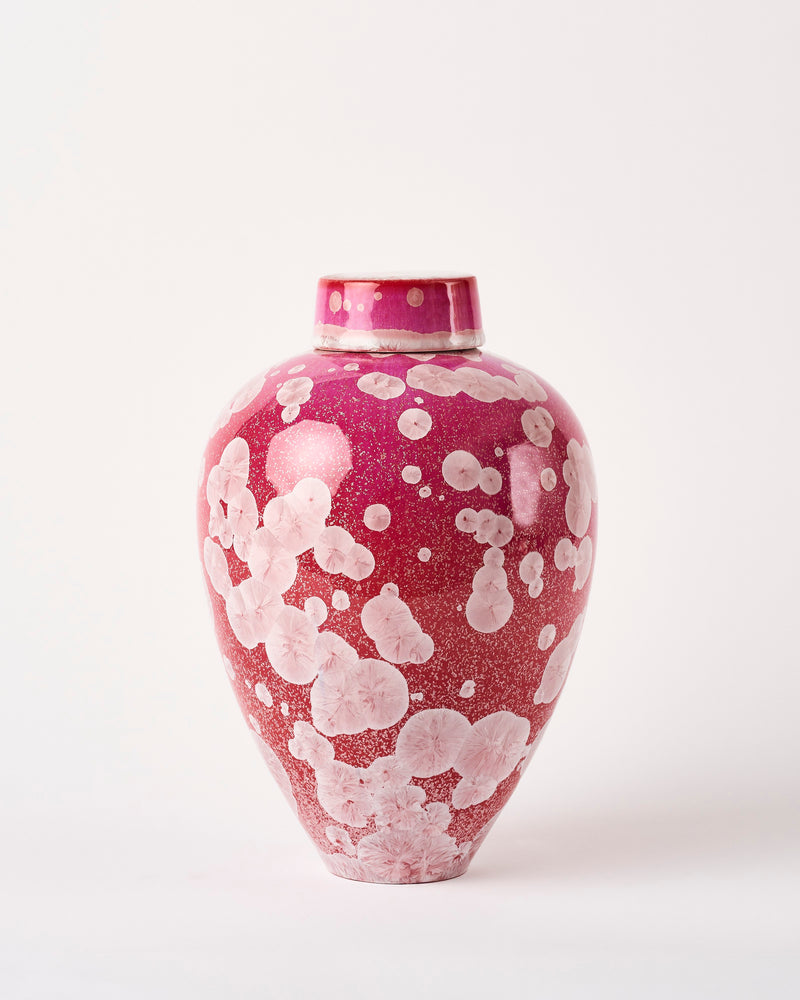 Ted Secombe — Crystalline Glaze Jar, 'Pink with Crystals'