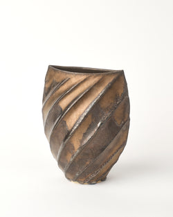 Terunobu Hirata — Spiral Henko Vase in Black and Gold