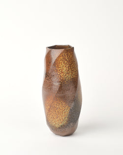 Terunobu Hirata — Cylindrical Faceted Vase in Ash Glaze