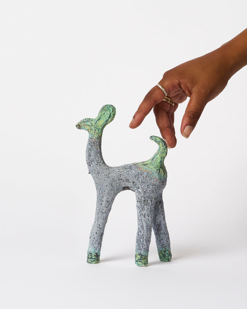 Lilach Mileikowski — 'Small Antelope in Blue Green' Sculpture, 2024