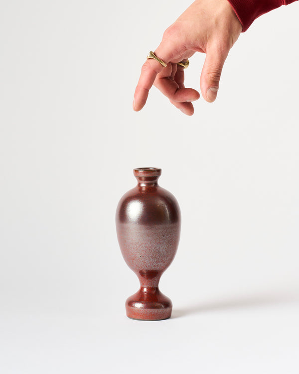 Asahi So —  Small Footed Budvase in Burgundy #2