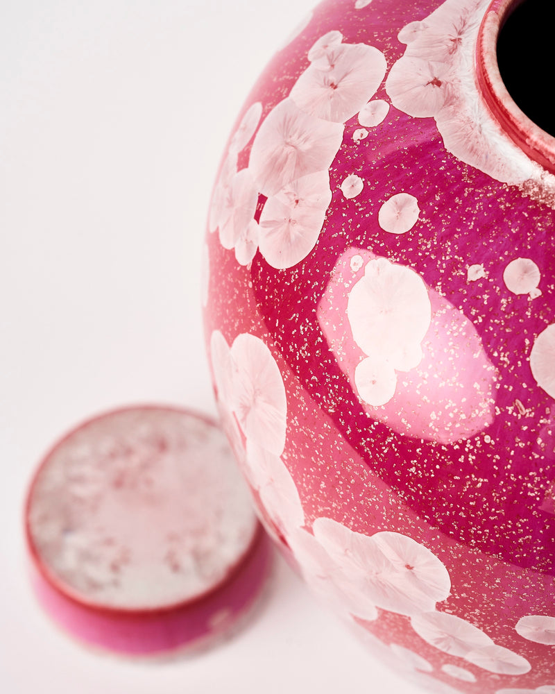 Ted Secombe — Crystalline Glaze Jar, 'Pink with Crystals'