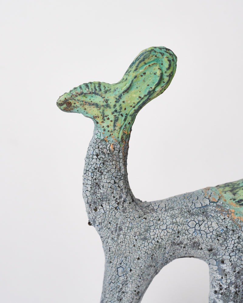 Lilach Mileikowski — 'Small Antelope in Blue Green' Sculpture, 2024