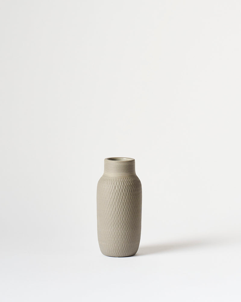 Asahi So —  Medium Carved Budvase in Anthracite
