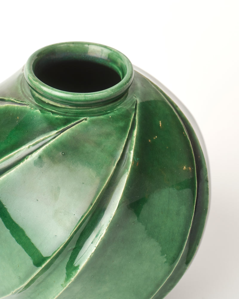 Terunobu Hirata — Faceted Vase in Oribe Green