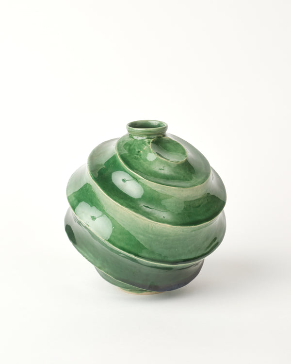 Terunobu Hirata — Faceted Wave Vase in Oribe