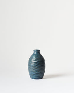 Asahi So —  Medium Carved Budvase in Cobalt Blue #6