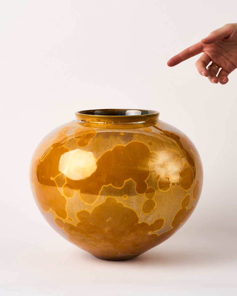 Ted Secombe — Large Crystalline Glaze Vessel, 'Golden'