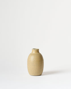 Asahi So —  Medium Carved Budvase in Golden Buff #1