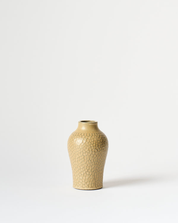 Asahi So —  Medium Carved Budvase in Golden Buff #2