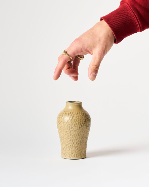 Asahi So —  Medium Carved Budvase in Golden Buff #2