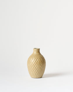 Asahi So —  Medium Carved Budvase in Golden Buff #4