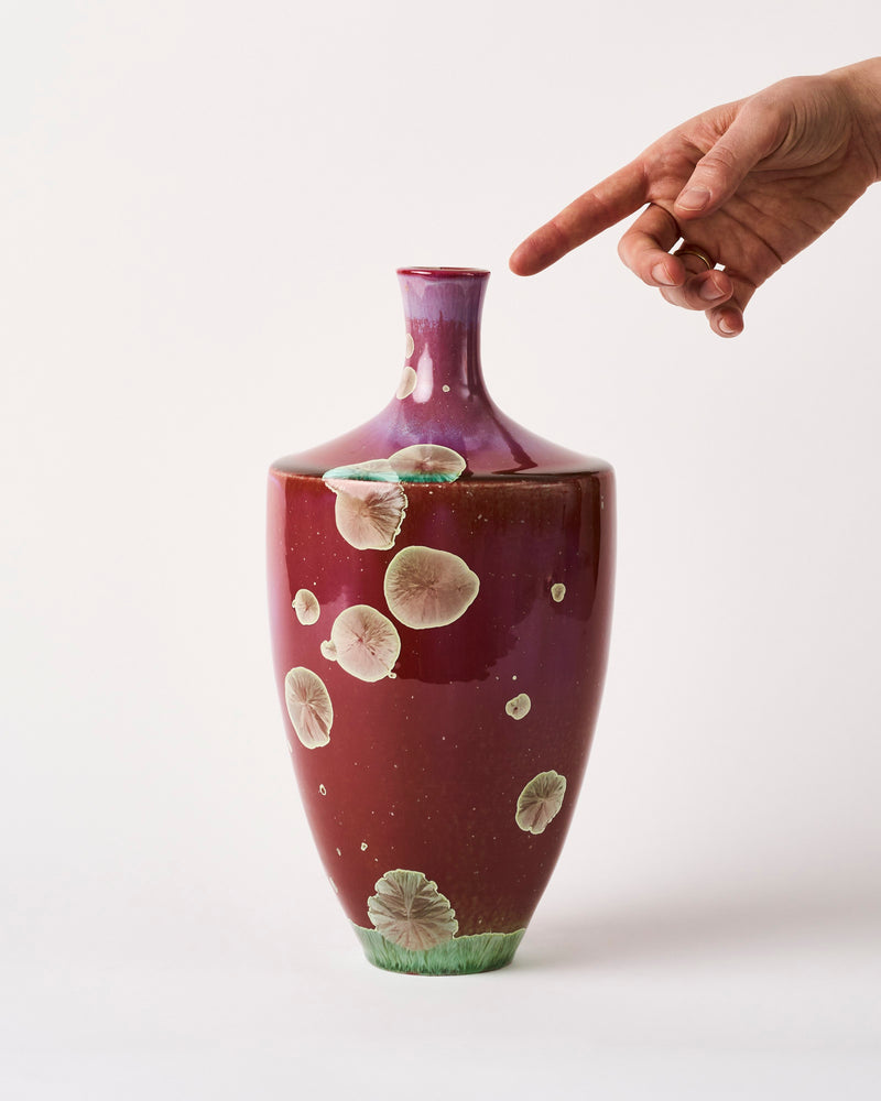 Ted Secombe — Crystalline Glaze Vase, 'Water Lilies'