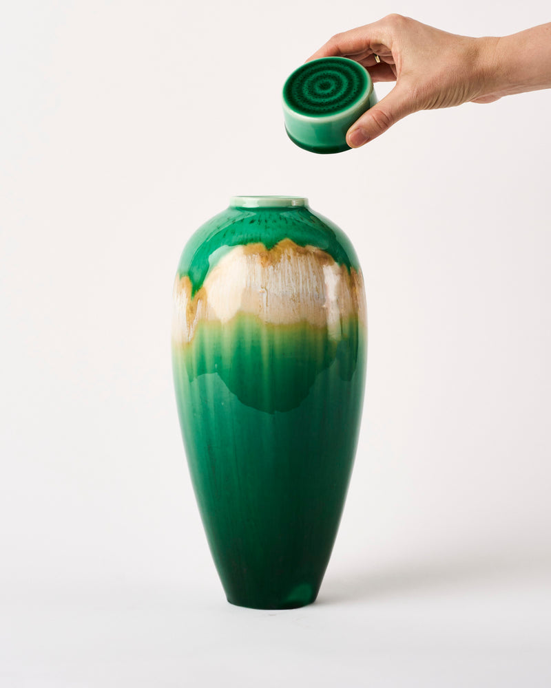 Ted Secombe — Flow Glaze Jar, 'Emerald'