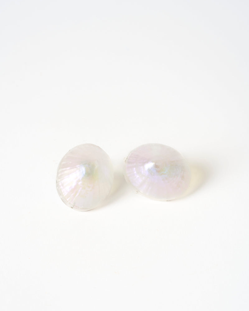 Katherine Hubble — 'Lustre Series' Small Shell Studs in Pearl