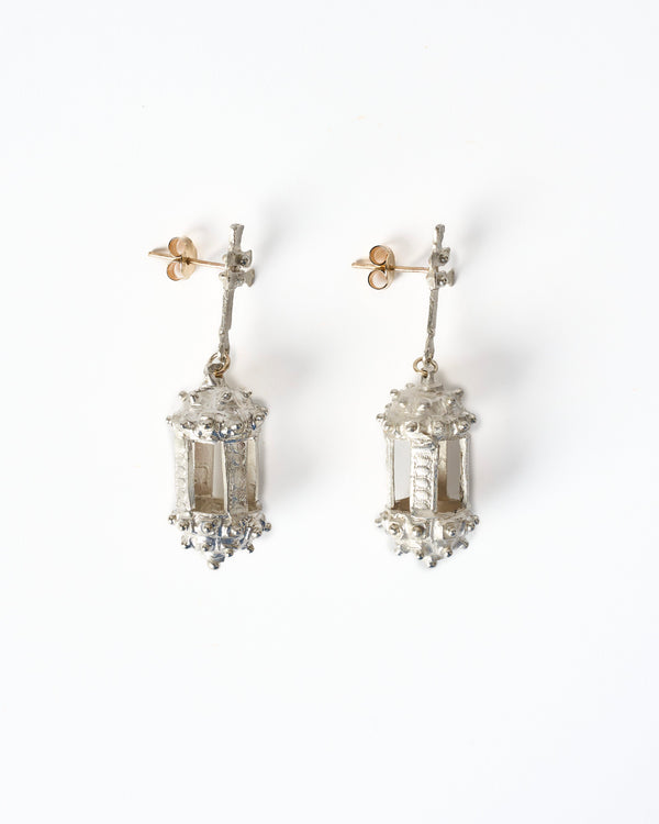 Juan Castro — 'Botafumeiro' Earrings in Silver and 9ct Gold