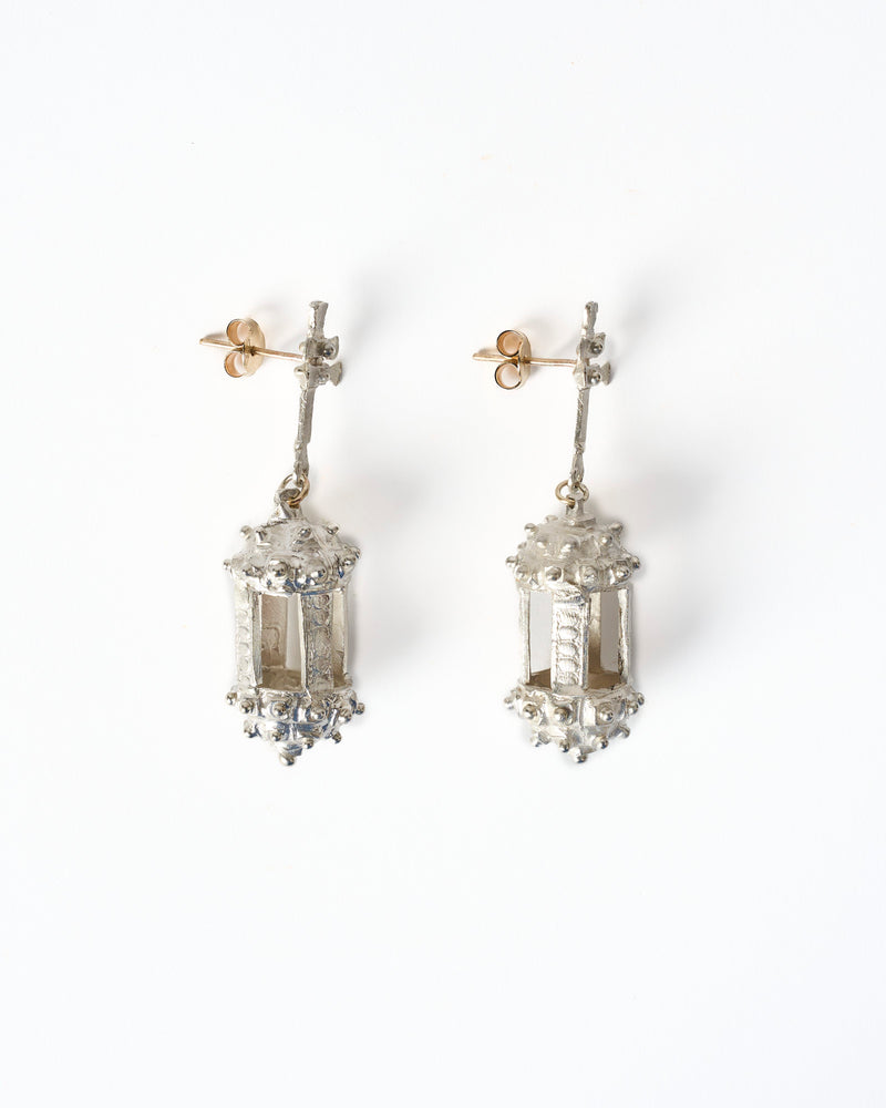 Juan Castro — 'Botafumeiro' Earrings in Silver and 9ct Gold