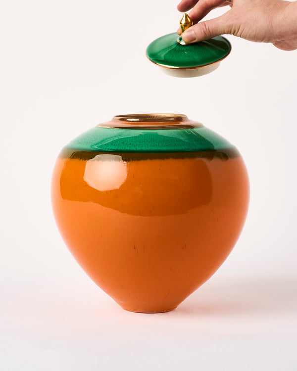 Ted Secombe — Crystalline Glaze Jar, 'Gold Lustre'