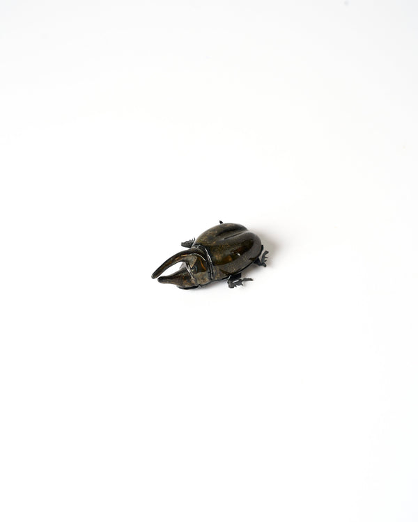 Samantha Dennis – 'Coleoptera' Series Brooch (Dark Green Rhino)
