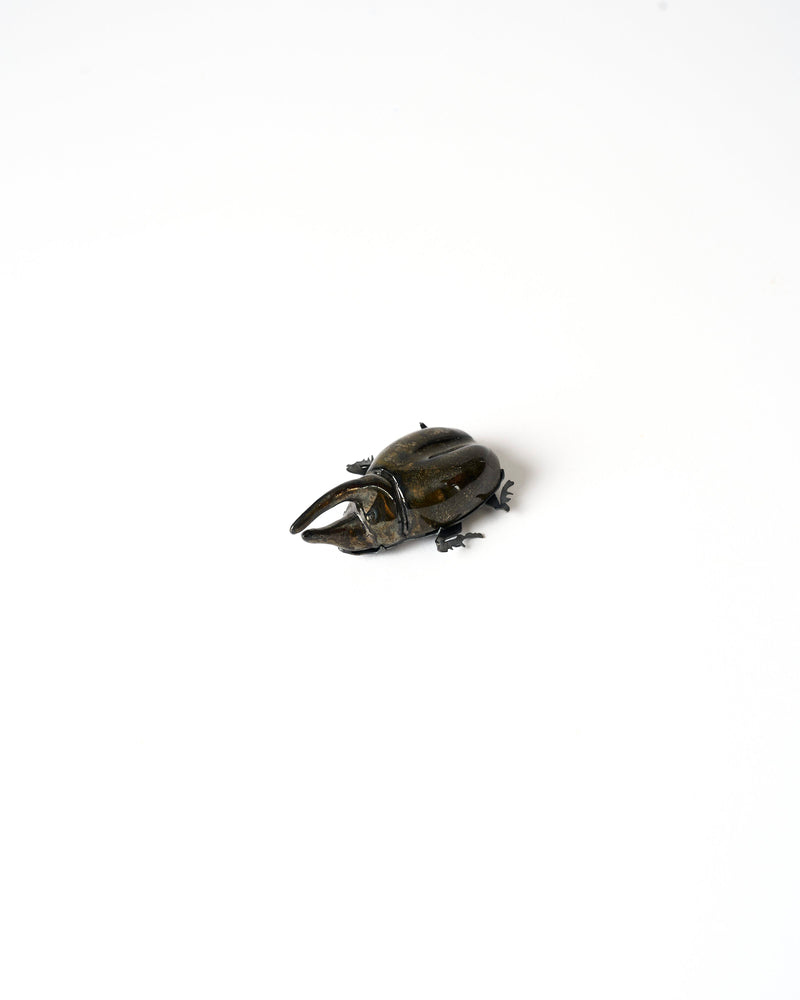 Samantha Dennis – 'Coleoptera' Series Brooch (Dark Green Rhino)