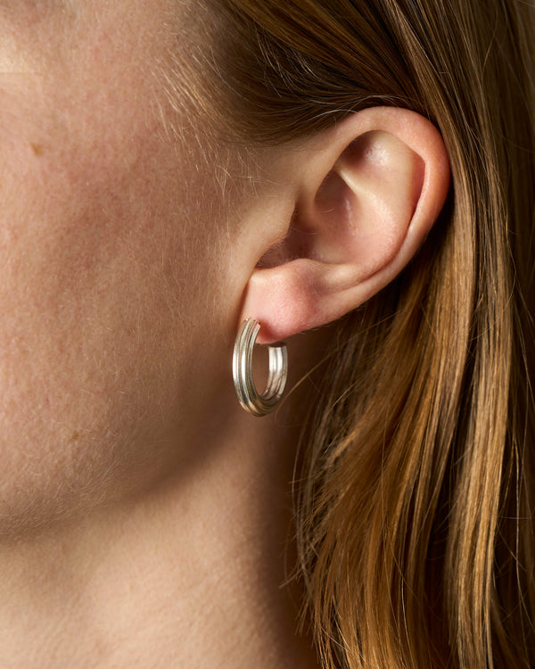 Juan Castro — 'Dorico' Hoops in Silver and 9ct Gold