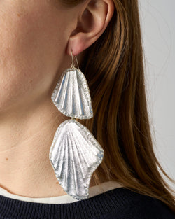 Gabbee Stolp — 'Soft Shell' Earrings with Scallop Shells in Silver