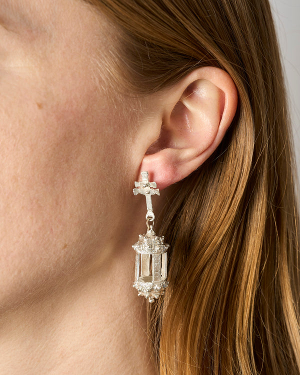 Juan Castro — 'Botafumeiro' Earrings in Silver and 9ct Gold