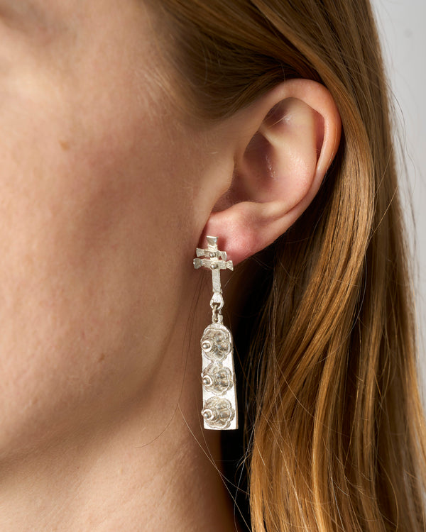 Juan Castro — 'Santa Irene' Earrings in Silver and 9ct Gold