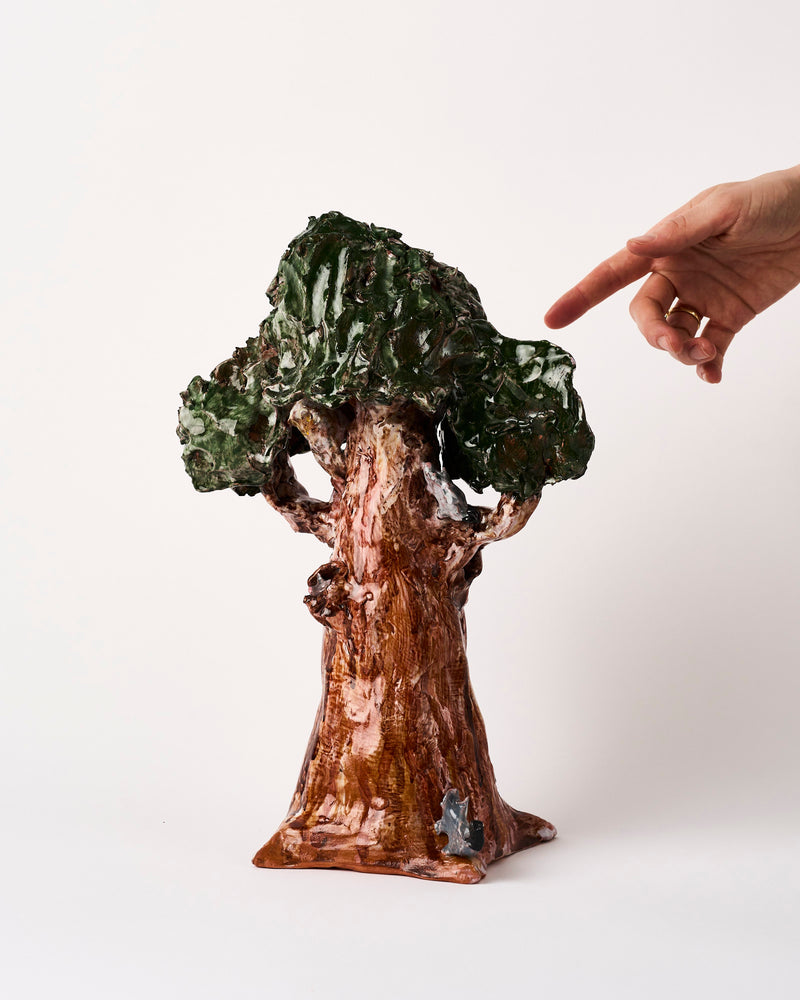 Stephen Benwell & Raphy — 'Tree with Brush-tailed Possum and Owl' Sculptural Ceramic, 2025