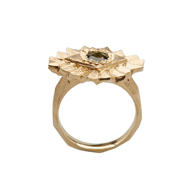 Abby Seymour — 'Aten' Ring in Gold and Sapphire