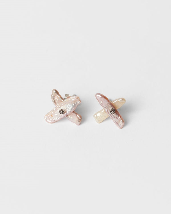 Mary Odorcic —  'Kiss Studs' with Keshi Pearls in Pink and White