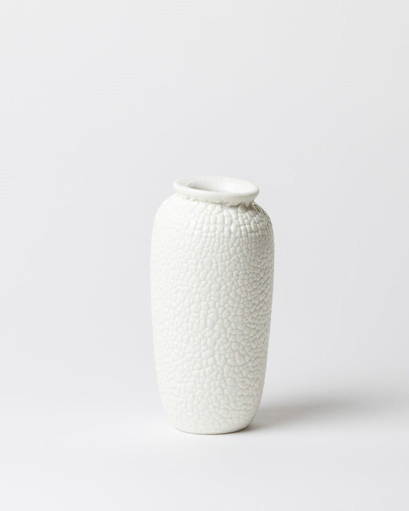 Vanessa Lucas — 'Nivosa' Vase in White Crawl Glaze