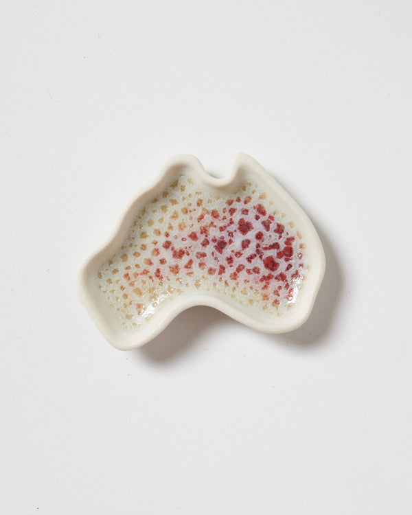 Christopher Plumridge  — Small 'Australia' Ceramic Dish in Red and White