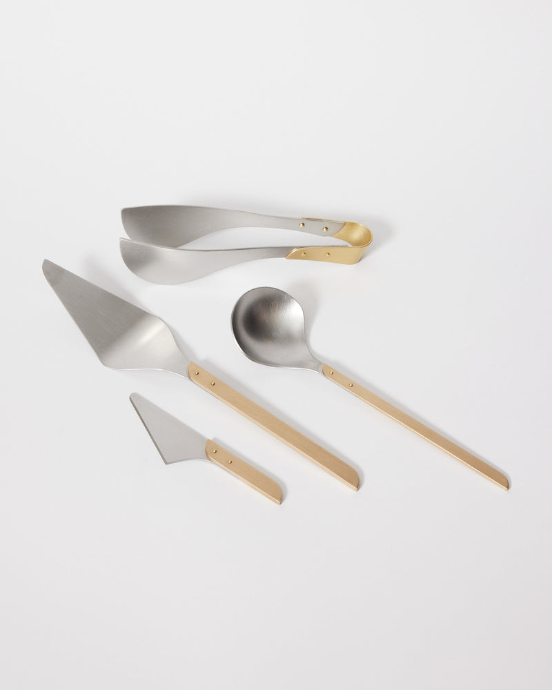 Ferro Forma — Serving Tongs in Brass and Stainless Steel