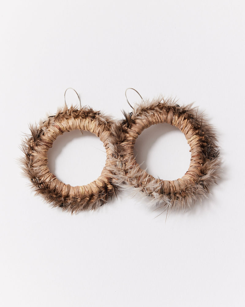 Ange Jeffery– 'Brown Goshawk' Woven Hoop Earrings
