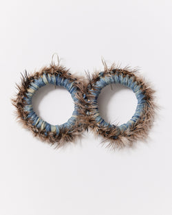 Ange Jeffery– 'Splendid Fairywren' Woven Hoop Earrings in Blue